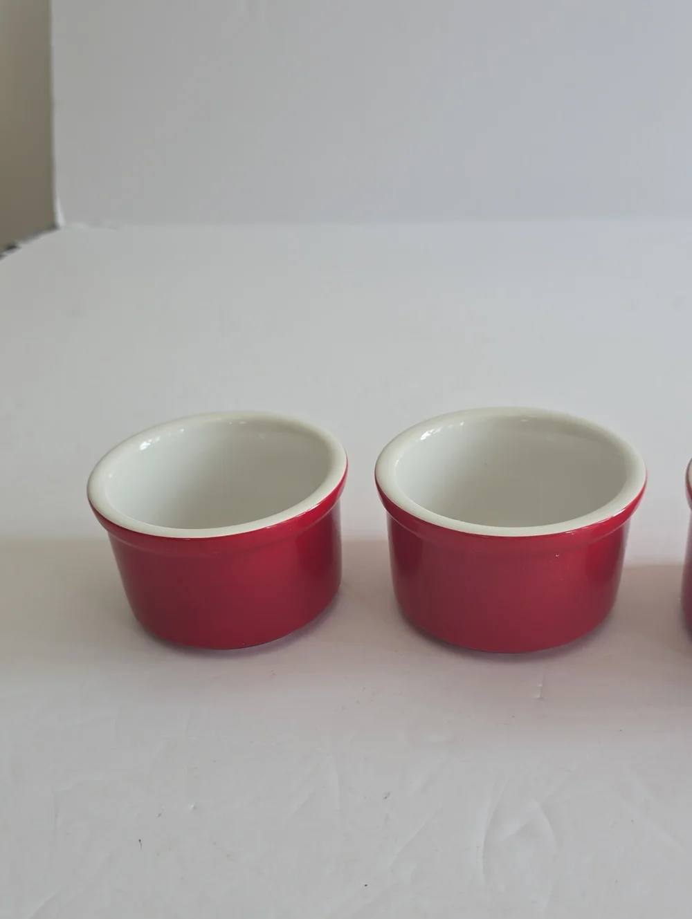 Cuisinart Set Of 4 Red Ramekins Mini Dish Bowls Stoneware 5.0 Fl Oz